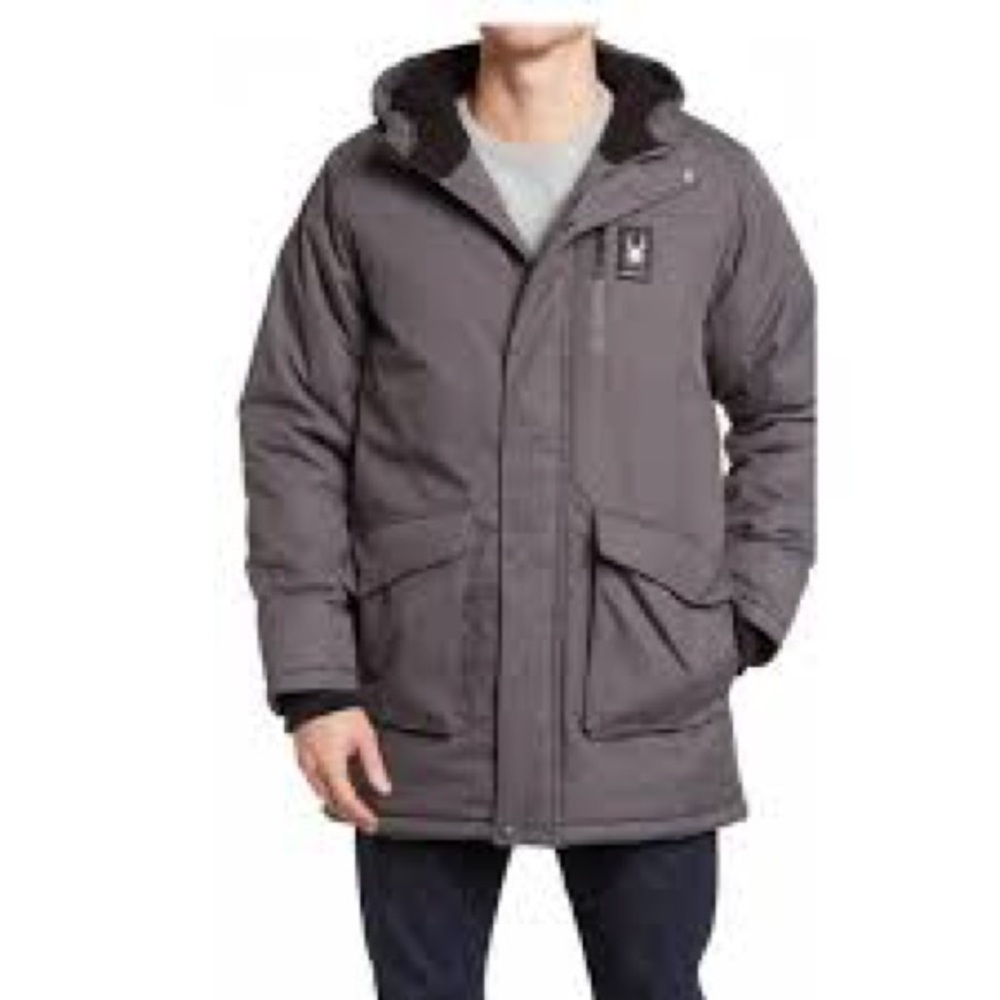 Spider Gray Hooded Ski Jacket